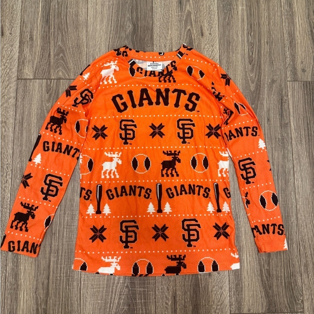 San Francisco Giants Orange Kids Flannel Long Sleeve Top Size 10/12